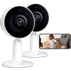 ARENTI IN1 iekštelpu Sicherheitskameras 2PC, 1080p Full HD Baby Monitor Haustierkamera ar Telefon APP, Nachtsicht, 2-Wege-Audio, Bewegungs-/Tonerkennung, SD-Karte&Cloud-Speicher, Alexa-kompatibel