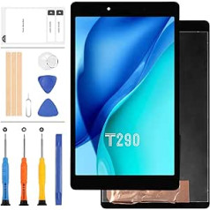 LADYSON ekrāna nomaiņa Samsung Galaxy Tab A 8.0 2019 T290 SM-T290 LCD displeja skārienjutīgajam digitalizatoram pilna stikla ekrāna komplekts ar remonta rīku komplektu (melns)