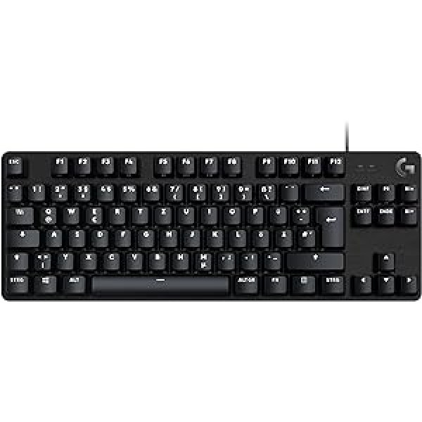 Logitech G 413 TKL SE Mechanical Gaming Keyboard - With Backlight and Tactile Mechanical Switches, Anti-Ghosting, Compatible with Windows, macOS, German QWERTZ Layout - Black