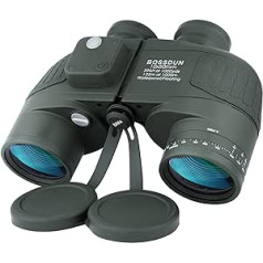 Marine Binoculars 10 x 50 Waterproof with Compass & Rangefinder Military Binoculars HD Anti-Fog Sea Ocean Binoculars for Adults Sailing Cruises Boating Fishing Bird Watching Safari