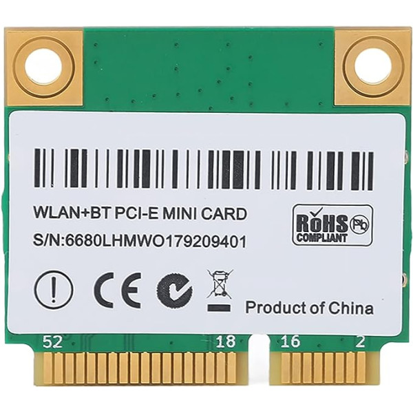 Mini PCIE WLAN karte, trīsjoslu Gigabitu bezvadu tīkla karte, 2400 Mbit/s WLAN karte BT5.2 MU MIMO Mini PCIe WiFi 6E adapteris WIN10 klēpjdatoram