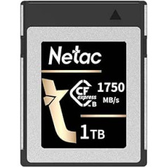 Netac CF2000 1TB CFexpress Type B Memory Card PCIe Gen 3 x 2 NVMe1.4 Max Read 1750MB/s Max Write 1650MB/s for Professional Photographers and Videographers Vloger (Black Gold)