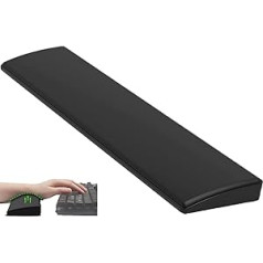 Black Wrist Rest for 75% Compact TKL Mechanical Wireless Bluetooth 5.1 Illuminated Gaming PC Keyboard Ergonomic Memory Foam Faux Leather Wrist Rest Anti Skid Rubber Base Soft for Game Office