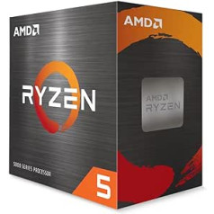AMD Ryzen 5 5500 procesors (pamata pulkstenis: 3,6 GHz, maks. jaudas pulkstenis: līdz 4,2 GHz, 6 kodoli, L3 kešatmiņa 16 MB, ligzda AM4) 100-100000457BOX, melns
