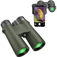 APEXEL binokļi 12x50 binokļi ar mobilā telefona adapteri pieaugušajiem un bērniem, profesionāli binokļi ar nakts redzamību, IPX7 ūdensizturīgs, BAK4/FMC objektīvs putnu vērošanai un āra aktivitātēm