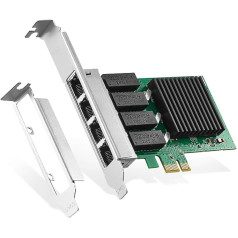 Binardat 4 portu Gigabit PCIe tīkla adapteris, Realtek RT8111H kontrolleris 1000/100Mbps Ethernet LAN NIC karte operētājsistēmai Windows/Linux/Mac