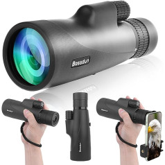 10-30 x 50 Monocular Telescope for Adults, Waterproof HD Monocular Rifle Scope with Smartphone for Bird Watching, Sightseeing, Hiking, Hunting, Camping, (Black)