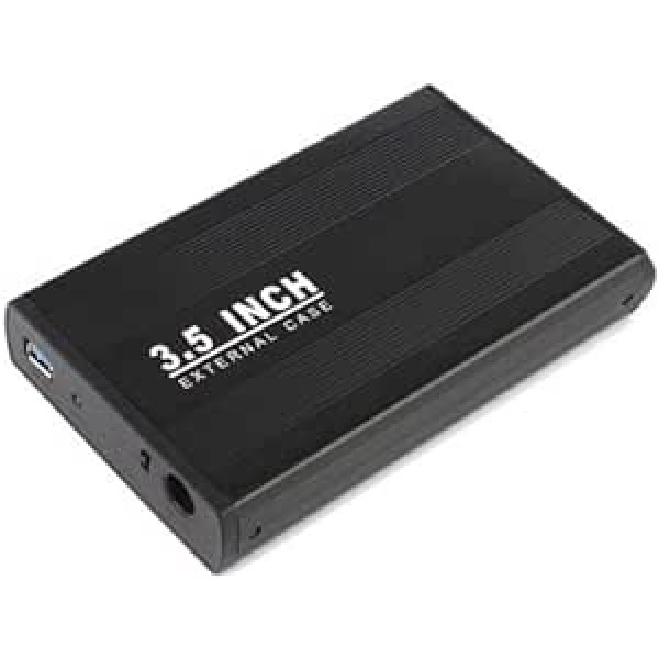 Alumīnija (3,5 collas) S-ATA HDD USB 2.0 ārējā cietā diska korpuss 8,9 cm melns