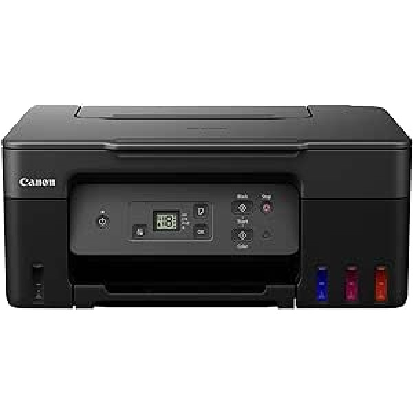 Canon PIXMA G2570 MegaTank 3-in-1 daudzfunkcionāla ierīce Liels atkārtoti uzpildāms tintes konteiners DIN A4 (skeneris, kopētājs, printeris, krāsu tintes printeris, USB, LC displejs), melns/pelēks