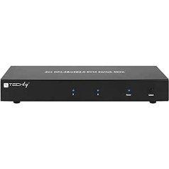 Techly 101928 KVM Switch 2 Ports DisplayPort 1.2 für Dual Monitor Schwarz