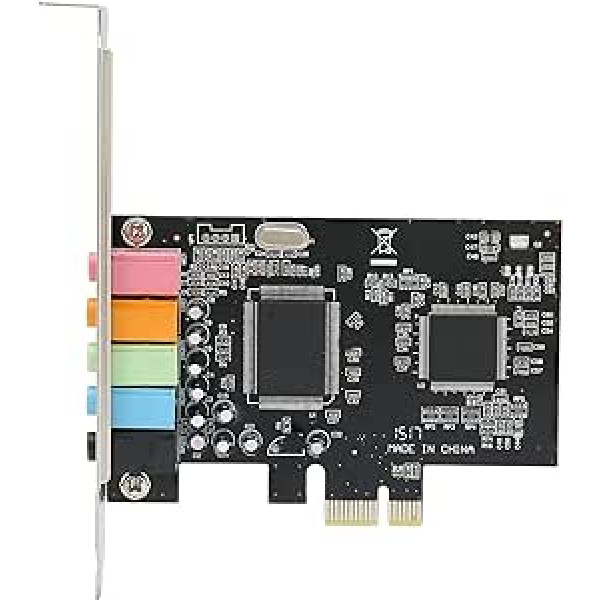 ciciglow PCIE skaņas karte, 6 kanālu telpiskās skaņas datora skaņas karte atbalsta datora datorsistēmas, no PCI-E līdz 3,5 mm X 5, karaoke mājas kinozālei