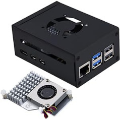 GeeekPi Metal Case with Official Raspberry Pi 5 Active Cooler, Raspberry Pi 5 Metal Case with PWM Fan and Heatsink for Raspberry Pi 5 4GB/8GB (Official Pi 5 Active Cooler Included)