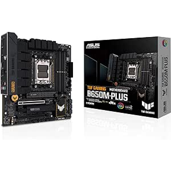 ASUS TUF Gaming B650M-PLUS mātesplates ligzda AMD AM5 (Ryzen 7000, micro-ATX, PCIe 5.0, DDR5 atmiņa, 14 barošanas posmi, USB 3.2 Gen 2x2 Type-C, 2.5G Ethernet, Aura Sync)