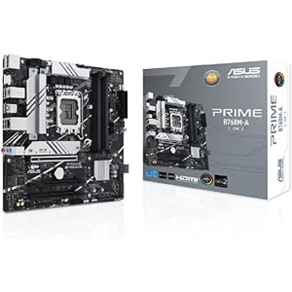 ASUS Prime B760M-A-CSM biznesa mātesplates ligzda Intel LGA 1700 (Intel B760, mATX, DDR5 atmiņa, 2x PCIe 4.0 M.2, Aura Sync)