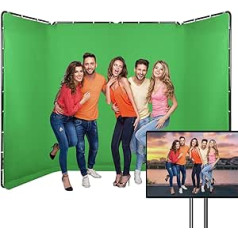 GSKAIWEN 7.87 ft x 13.12 ft Portable Large Green Background, Photo Background Support System for Photo Studio Video Recording, Live Broadcasts, Parties, Stages