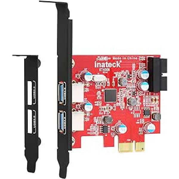 Inateck 2-portu PCI-E USB 3.0 Express karte, Mini PCI-E USB 3.0 centrmezgla kontrollera adapteris ar iekšējo USB 3.0 20-PIN savienotāju — paplašiniet vēl divus USB 3.0 portus operētājsistēmai Windows XP/7/8/ Mac OS 10.8.2 vai augstāk — nav n