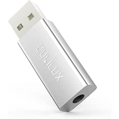 Cubilux 192KHz/24Bit USB ārējā skaņas karte saderīga ar PS5 PS4, Mac Pro/Mini, Windows Linux Android, PC Computer Raspberry Pi, USB A līdz 3,5 mm audio adapteris 1/8 collas TRRS Combo Jack austiņas