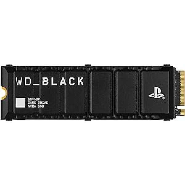 WD_BLACK SN850P 2TB NVMe SSD, kas oficiāli licencēts PS5 konsolēm (iekšējais spēļu SSD; optimizēts dzesētājs; PCIe Gen4 tehnoloģija, lasīšanas ātrums līdz 7300 MB/s, M.2 2280)