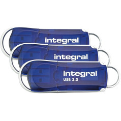 Integrēta USB zibatmiņa 32 GB USB 3.0 Courier Blue līdz 100 MBs, 3 pak.