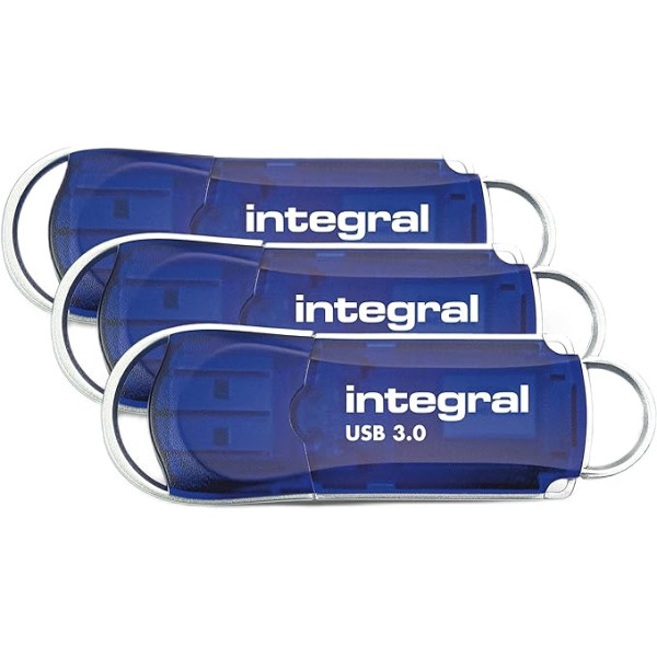 Integrēta USB zibatmiņa 32 GB USB 3.0 Courier Blue līdz 100 MBs, 3 pak.