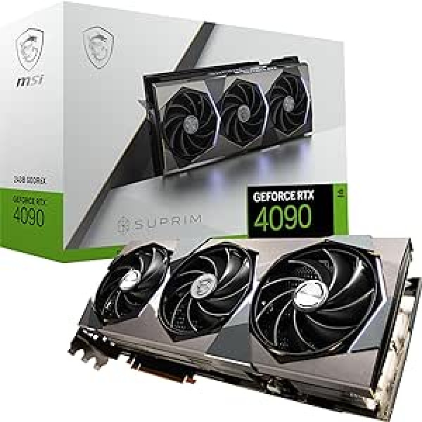 MSI GeForce RTX 4090 SUPRIM X 24G spēļu grafiskā karte — NVIDIA RTX 4090, 24 GB GDDR6X atmiņa, 384 biti, 21 Gbps