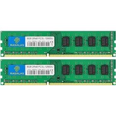 Rasalas 16GB komplekts DDR3 1600MHz (2x8GB) DDR3L 12800U RAM 8GB 2Rx8 DDR3L-1600 PC3-12800U Udimm CL11 1.35 V 240-pin galddatora atmiņas modulis datora atmiņa