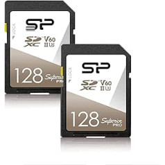 Silicon Power Superior Pro UHS-II SDXC-Speicherkarte, 128 GB, V60 R/W, bis zu 280/170 MB/s, 2er-Pack