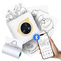 Bisofice L8 Mini Thermal Printer Mini fotoprinteris viedtālrunim Bluetooth fotoattēlu printeris Mobilais tālrunis Pārnēsājams printeris fotogrāfijām, mācību līdzeklis, žurnāls, piezīmes, saraksts, izvēlne, savietojams ar Android,