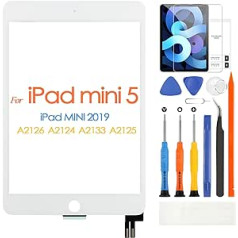 ARSSLY Für iPad Mini 5 7,9 Zoll Touchscreen für iPad A2126 A2124 A2133 2019 Digitizer Glas Bildschirm Ersatz mit Reparaturwerkzeugen (kein LCD-Display) (weiß)