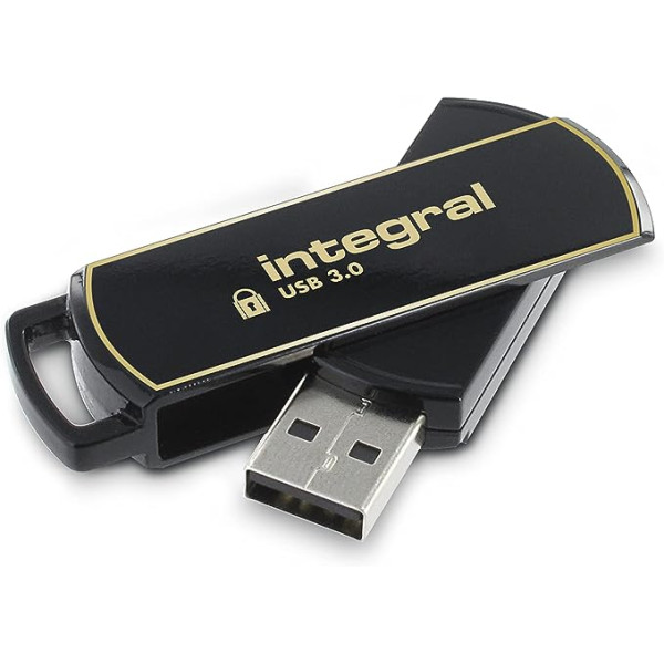 Integral INFD128GB360SEC3.0 USB Flash Drive 128GB USB Type-A 3.0 (3.1 Gen 1) Black, Gold - USB Flash Drives (128GB, USB Type-A, 3.0 (3.1 Gen 1), Rotatable, 5g, Black, Gold)