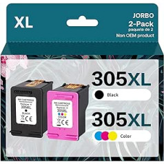 JORBO 305XL printeru kasetņu nomaiņa HP 305 vairākpaku pārbūvētām tintes kasetnēm, kas paredzētas HP DeskJet 2710 2720 2720e DeskJet Plus 4120 Envy 6010 6020 6030 6032 Envy Pro