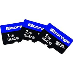 3 Pack iStorage 1TB microSD Card | Encrypt the Data Stored on iStorage MicroSD Cards with the datAshur SD USB Flash Drive | Only Compatible with datAshur SD Drives