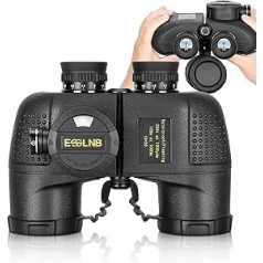 ESSLNB Binoculars with Night Vision Rangefinder Compass 10 x 50 Binoculars Field Catcher Waterproof BAK4 FMC Military Binoculars Marine with Strap and Bag for Children Adults