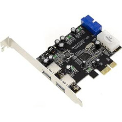 Kalea Informatique PCI-Express-Karte (PCI-E) ar USB 3.0, 2 pieslēgvietas SuperSpeed + iekšējais USB3 Anschluss, 19 kontakti