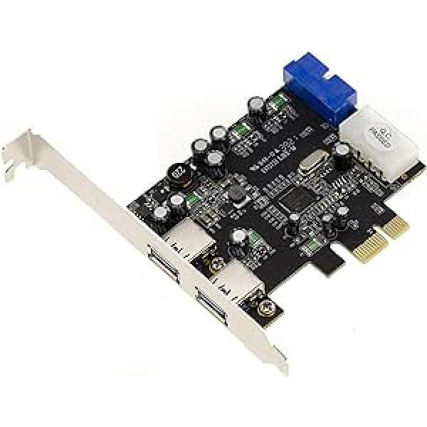 Kalea Informatique PCI-Express-Karte (PCI-E) ar USB 3.0, 2 pieslēgvietas SuperSpeed + iekšējais USB3 Anschluss, 19 kontakti