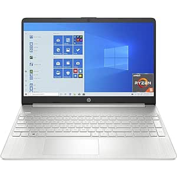 HP 15s-eq2117ns klēpjdators ar 39,6 cm (15,6 collu) Full HD (AMD Ryzen 5 5500U, 8 GB RAM, 512 GB SSD, AMD Radeon grafikas, Windows 11 Home) Sudraba — spāņu QWERTY tastatūra