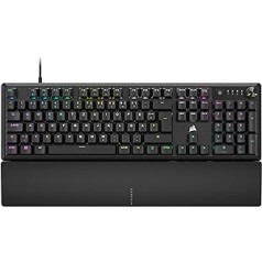 Corsair K70 CORE RGB mehāniskā spēļu tastatūra ar plaukstas balstu - iepriekš ieeļļoti MLX sarkani lineārie taustiņu slēdži - skaņas slāpēšana - iCUE savietojams - QWERTZ DE izkārtojums - melns