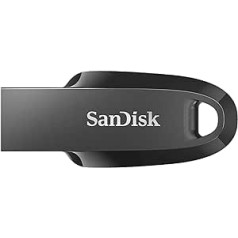 SanDisk Ultra Curve 3.2 zibatmiņas disks 256 GB (līdz 100 MB/s lasīšanai, RescuePRO Deluxe programmatūra, atslēgu piekariņa cilpa) Melns