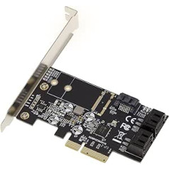 KALEA-INFORMATIQUE PCIe 3.0 4X kontrollera karte ar 5 SATA 6G portiem JMB585 mikroshēmojumu