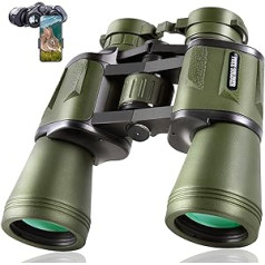 20 x 50 Hunting Binoculars for Adults with Low Light Night Vision - 28 mm Large Eyepiece Professional Waterproof Binoculars for Birds Watching Hiking Concert Travel with BAK4 Prism FMC Lens, Green