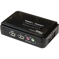 StarTech. com 2 portu USB KVM slēdža komplekts ar audio un kabeļiem – KVM/audio/USB slēdzis – USB – SV21 1KUSB