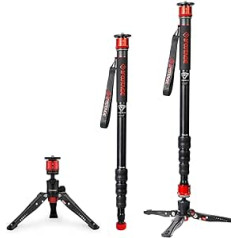 IFOOTAGE Cobra 3 Camera Monopod A180T Aluminum Lightweight Travel Monopod with Feet Compatible with Sony Canon Nikon DSLR Cameras Load 8kg