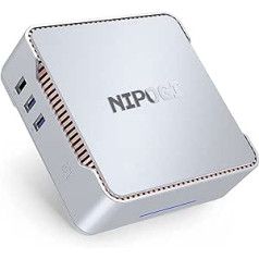 NiPoGi Celeron J4125 Mini PC 8GB DDR4 128GB M.2 SSD (līdz 2,70 GHz) Micro Desktop PC, 2X HDMI + VGA Triple Display, 2.4+5G Dual WiFi, Mini Home Office PC | Mini biznesa dators