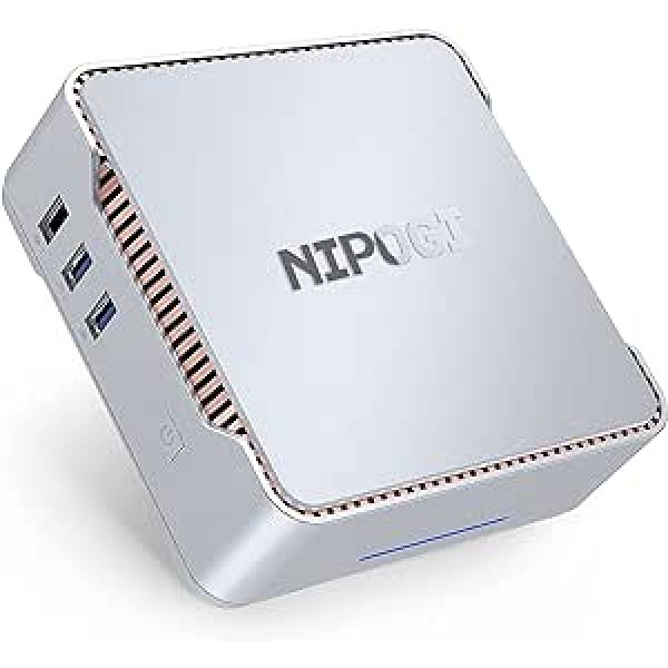 NiPoGi Celeron J4125 Mini PC 8GB DDR4 128GB M.2 SSD (līdz 2,70 GHz) Micro Desktop PC, 2X HDMI + VGA Triple Display, 2.4+5G Dual WiFi, Mini Home Office PC | Mini biznesa dators