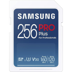 Samsung PRO Plus 256 GB UHS-I U3 Full HD un 4K UHD 160 MB/s lasīšana 120 MB/s rakstīšana SLR kamerām un sistēmas kamerām (MB-SD256K/EU)