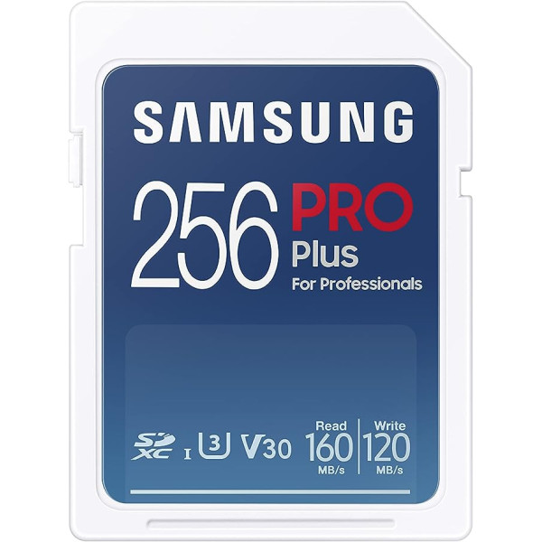 Samsung PRO Plus 256 GB UHS-I U3 Full HD un 4K UHD 160 MB/s lasīšana 120 MB/s rakstīšana SLR kamerām un sistēmas kamerām (MB-SD256K/EU)