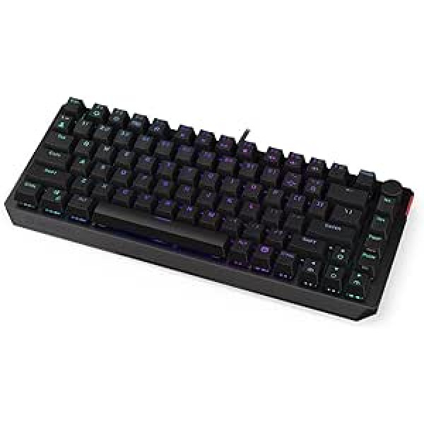 ENDORFY Thock 75% sarkans, Kailh sarkanie lineārie slēdži, mehāniskā tastatūra, QWERTY izkārtojums, PBT taustiņu vāciņi, skaļuma regulēšanas poga EY5A076