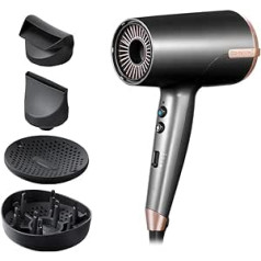 Remington ONE Hair Dryer Ion [120 km/h Air Flow for Quick Drying] 4 Attachments: Flyaway, 2 Diffusers, Wide & Narrow Styling Nozzle, 8 Heating & Speed Combinations, D6077