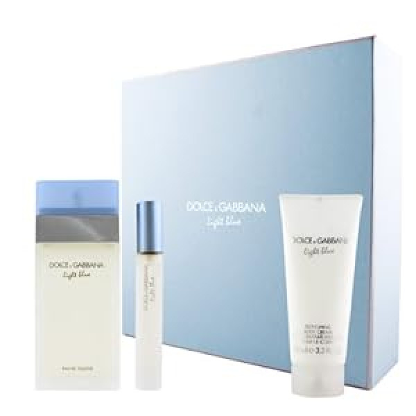 Dolce & Gabbana Light Blue EDT 100 ml + EDT MINI 7,4 ml + BC 100 ml (sieviete)