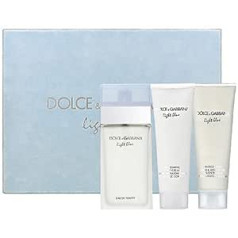 Dolce & Gabbana gaiši zils sieviešu/sievietes komplekts 50 ml tualetes ūdens + 50 ml ķermeņa krēms + 7,5 ml miniatūrs izsmidzināms EdT